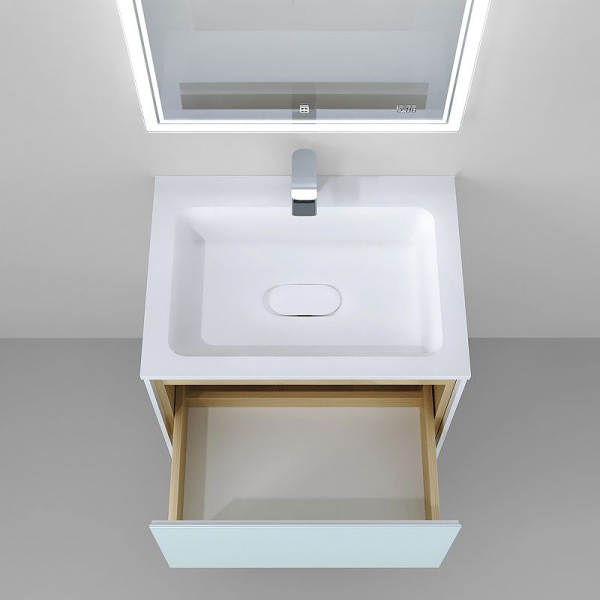 Тумба под раковину Jorno Glass 65 Gla.01.62/P/W белый глянец