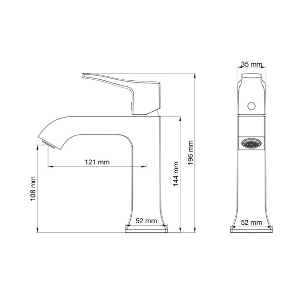 Смеситель для раковины WONZON & WOGHAND, Брашированное золото (WW-88018072-BG)