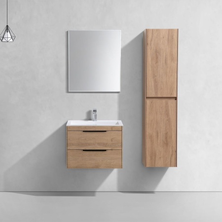 Тумба под раковину Vincea Chiara 2D 600 подвесная, 2 выкатных ящика soft-close, N.Oak