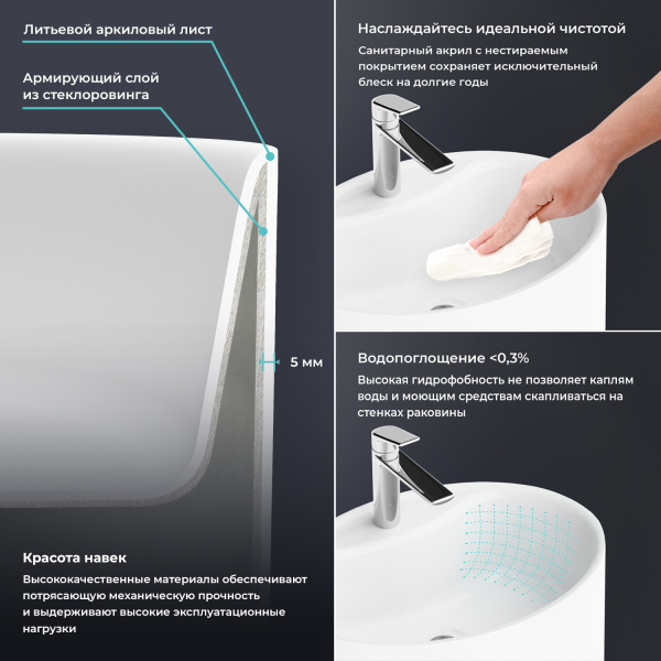 Напольная раковина для ванной Wellsee Coquillage 232802000