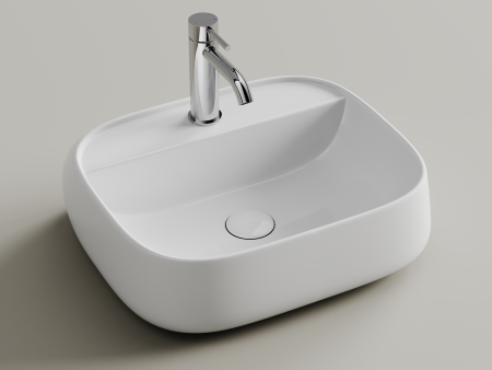 Раковина подвесная Ceramicanova Источник (Fonte) с отверстием под смеситель 500x420x145 белый CN5051