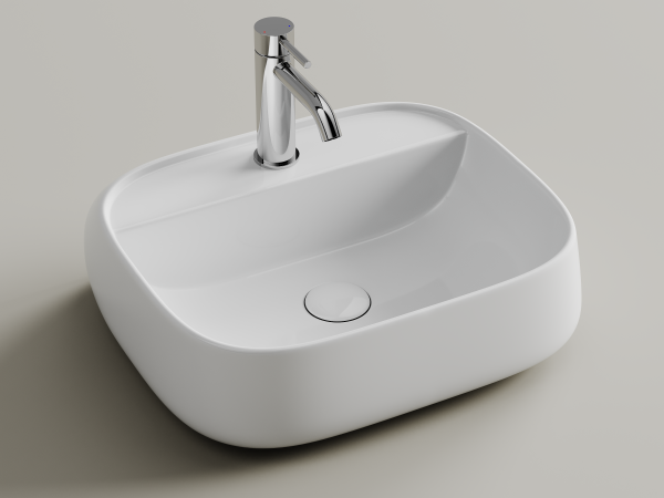 Раковина подвесная Ceramicanova Источник (Fonte) с отверстием под смеситель 500x420x145 белый CN5051