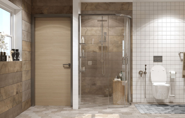 Душевой уголок Ambassador Queen 11011103R-ST5, полукруглый, угловой трап, 120х80