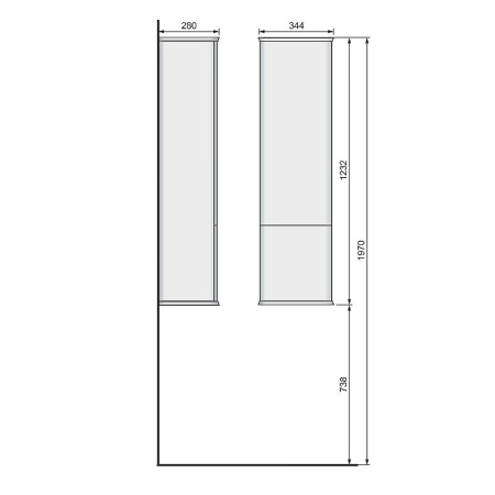 Шкаф-пенал для ванной Jorno Pastel 125 Pas.04.125/P/BL бирюзовый