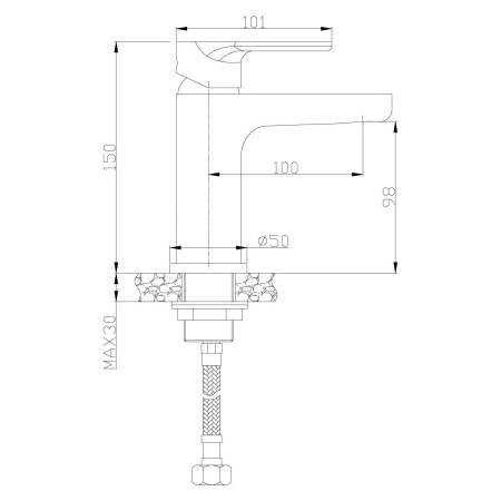 Смеситель Rossinka RS33-11U для раковины