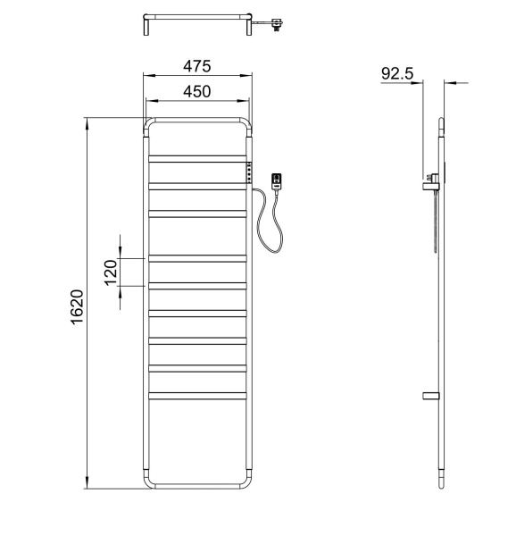 Полотенцесушитель электрический WONZON & WOGHAND, Брашированное золото (WW-A204-BG)
