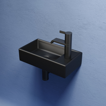 Умывальник Ceramicanova подвесной прямоугольный (чаша слева, отверстие под смеситель справа) Element 407x217x100