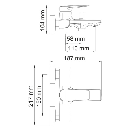 Смеситель для ванны WasserKRAFT Lopau 3201