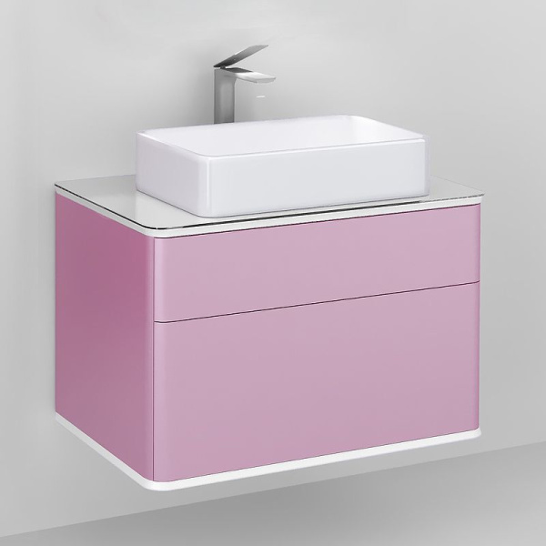 Тумба под раковину Jorno Pastel 80 Pas.01.82/P/PI розовый иней