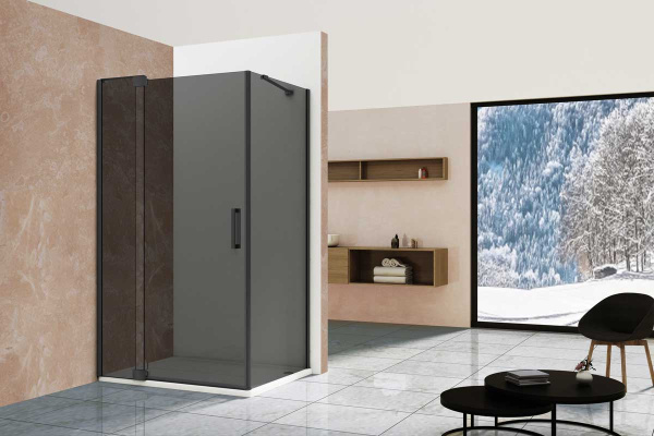 Душевой уголок Vincea Extra VSR-1E101190CGB, 1000/1100*900, черный, стекло тонированное