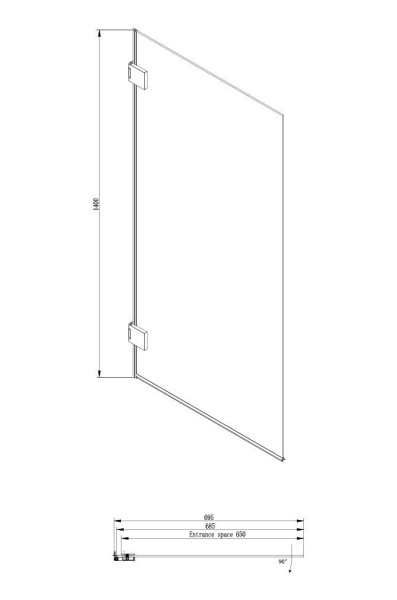 Шторка для ванны Ambassador Bath Screens 16041101 700x1400