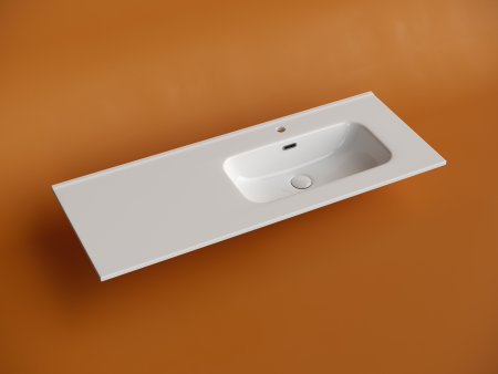 Раковина накладная мебельная Ceramicanova Элемент (Element) чаша справа с отверстием под смеситель 1210x465x180 мм цвет белый CN7006R