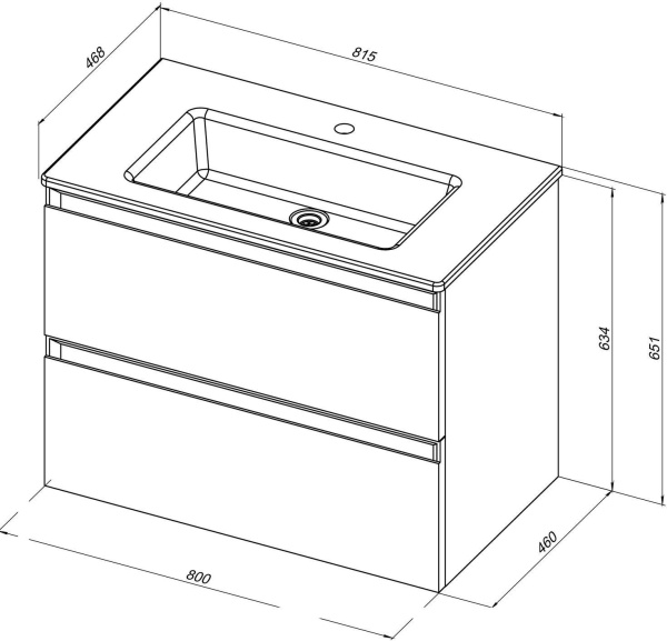 Тумба с раковиной Allen Brau Eclipse 80 1.E1002.WM белый матовый