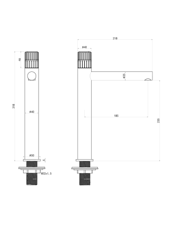 Смеситель для раковины ALTROBAGNO Иконико (Iconico) 010253 Cr
