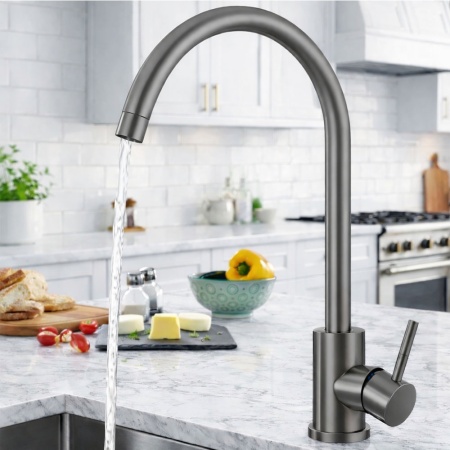 Смеситель для кухни FRAP F40899-9, оружейная сталь