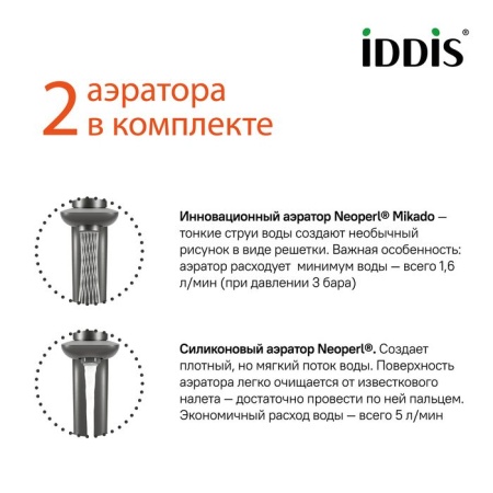 Смеситель для умывальника с инновационным управлением Push Control графит IDDIS Slide SLIGMBTi01