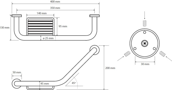 Поручень Bemeta Omega 102307032 (40 см, с мыльницей)