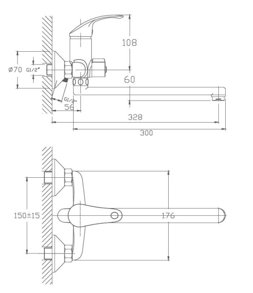 Смеситель для ванны Haiba HB2236