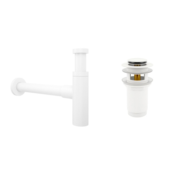 Комплект 3 в 1 Lavinia Boho Bathroom Sink 21520530: накладная фарфоровая раковина 60 см, металлический сифон, донный клапан