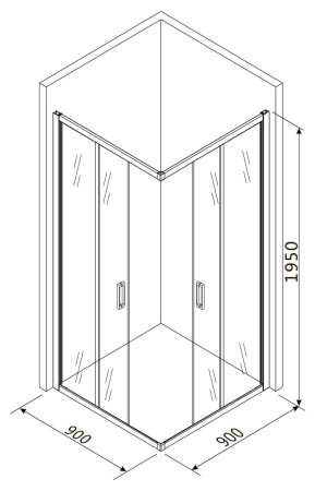 Душевой уголок Roxen Caspia 55060-90 (90*90*195)