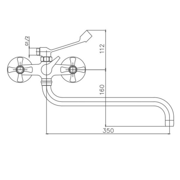 Смеситель для ванны Cron CN2642-3, хром