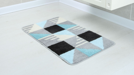Коврик для ванной Fixsen Visa 1-ый, FX-5005Z, серо-бирюзовый, 50х80см