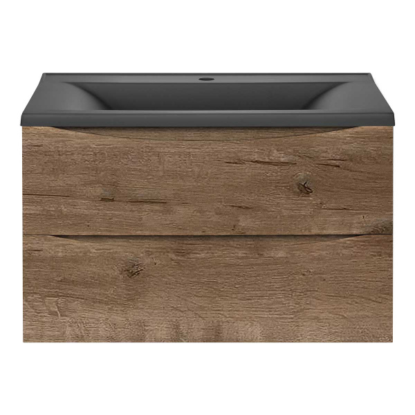 Тумба под раковину Vincea Mia 800 подвесная, 2 выкатных ящик soft close, V.Oak