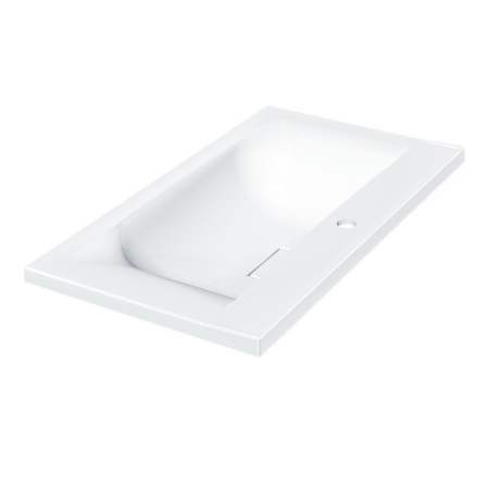 Тумба Vincea Mia 800 подвесная, 2 выкатных ящика soft close, R.Wood с умывальником VCB-3M800W из искуственного камня, цвет белый
