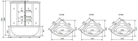 Душевая кабина Timo Lux T-7735 135x135x220