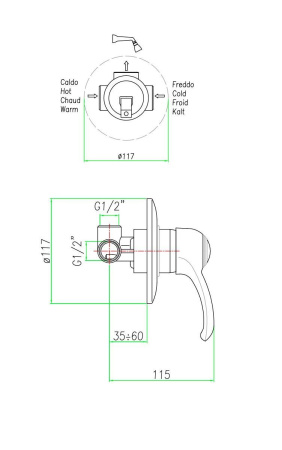 Смеситель для душа Webert Aurora AU880101017