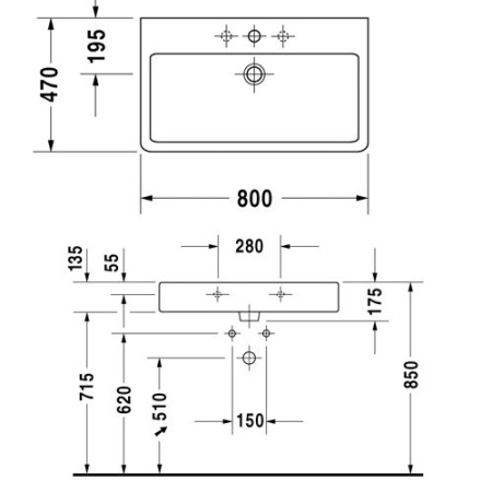 Раковина подвесная Duravit Vero 80x47 0454800000
