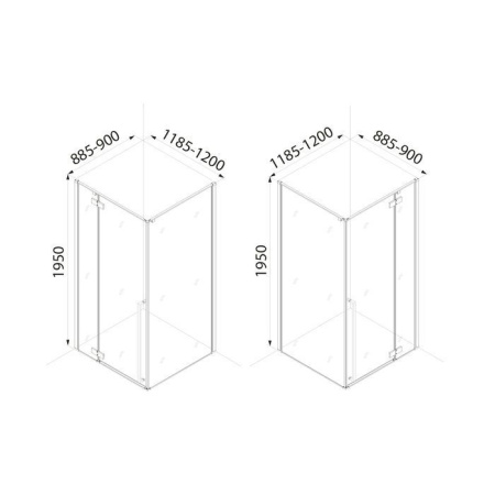 Душевое ограждение IDDIS Slide 120x90x195, черный ал. проф.LI6BS2i23