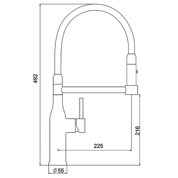 Смеситель для кухни с гибким изливом и режимом душ GAPPO G4398-55, сатин