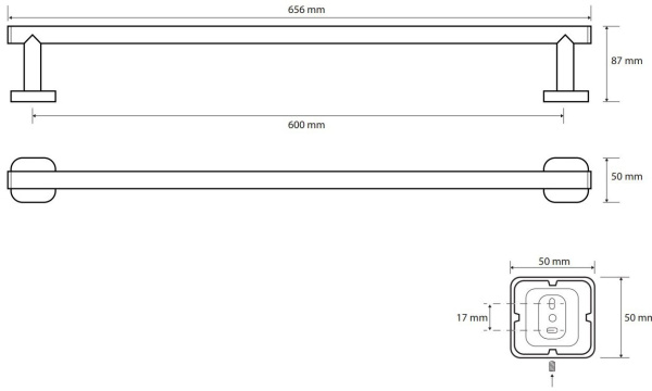 Держатель для полотенец Bemeta Tasi 154104042 (66 см)