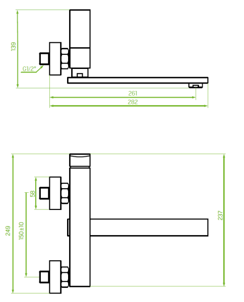 Смеситель для кухонной мойки Laveo Kvadrato BLQ_780V черный