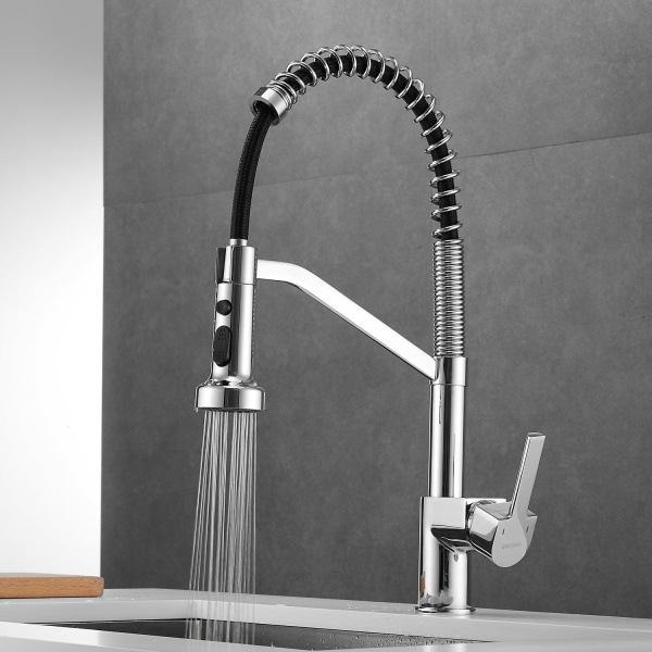 Смеситель для кухни с гибким изливом Shevanik S963, хром