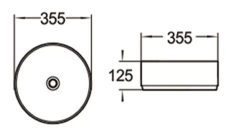 Раковина керамическая (накладная)  SantiLine SL-1037