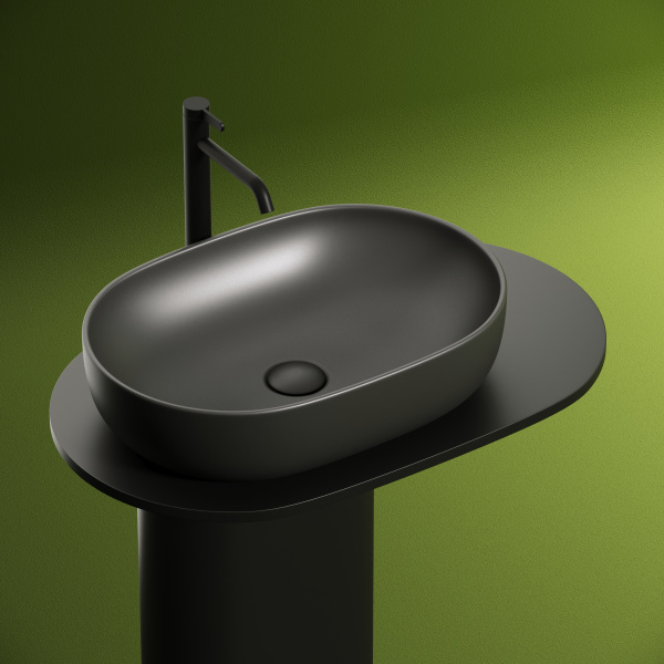 Умывальник Ceramicanova чаша накладная овальная (цвет Капучино Матовый) Element 600x415x135мм