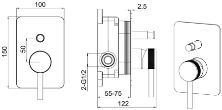Смеситель для душа Allen Brau Priority X2 5.31011-00 (с внутренней частью) хром