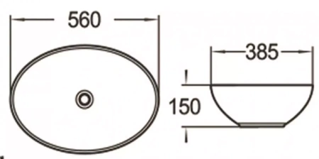 Раковина керамическая (накладная)  SantiLine SL-1077