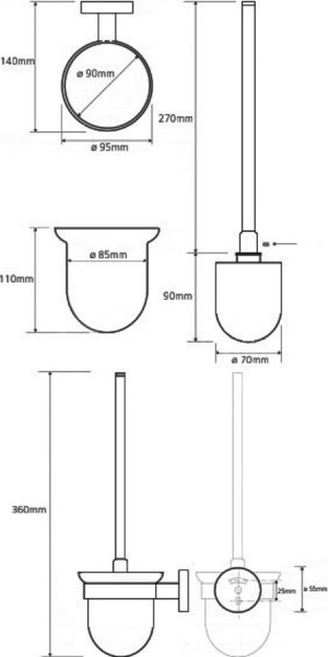 Ершик для унитаза Bemeta Trend-i 104113018c