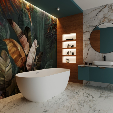 Акриловая ванна в наборе 3 в 1: отдельностоящая ванна, ножки, экран Wellsee Chic Riviera 236802000