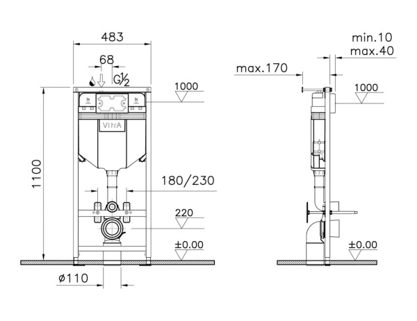 Инсталляция для унитаза Vitra Uno 720-5800-01EXP