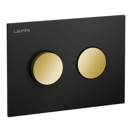 Laufen INEO GROOVE Клавиша смыва, панель: черный матовый, клавиши: PVD золото глянцовое 9.0011.7.125.000.1