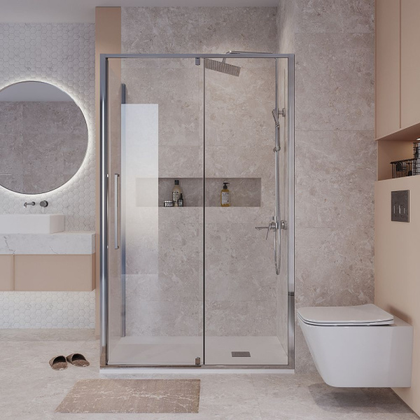 Душевое ограждение Niagara Nova NG-64-13A-A100-34 (130*100*195) прямоугольник, двери раздвижные