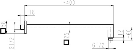 Кронштейн для верхнего душа Armatura 835-040-00-BL