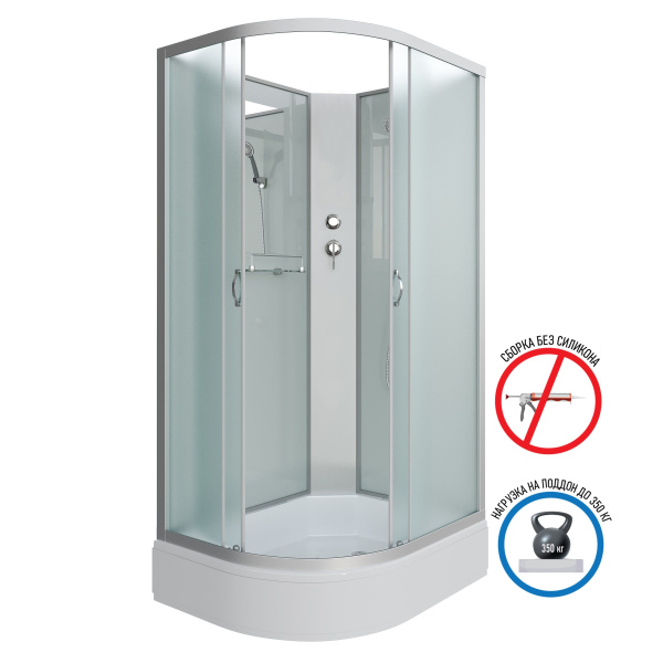 Душевая кабина Niagara Classic NG-33184-14RBK 110х80х200, средний поддон 26 см, стекло матовое