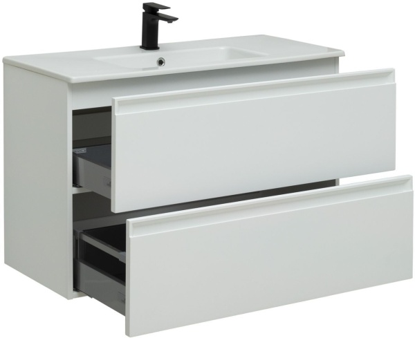 Тумба с раковиной Allen Brau Eclipse 100 1.E1003.WM белый матовый