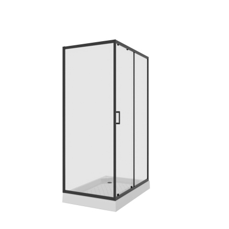 Душевое ограждение Niagara Nova NG-6812-08 BLACK 120x80x190 прямоугольник, дверь раздвижная