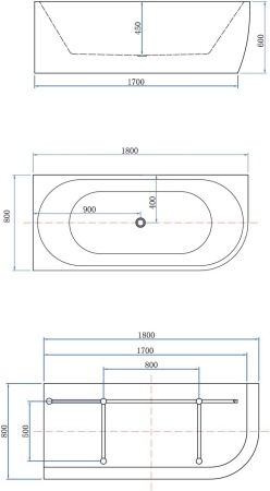 Акриловая ванна Aquanet Family Elegant A 180x80 3805N Matt Finish